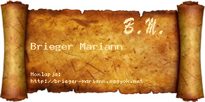 Brieger Mariann névjegykártya