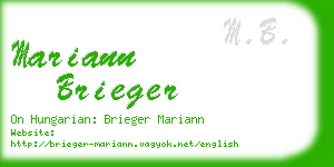 mariann brieger business card